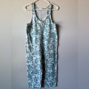 Colsie Tie-Dye Jumpsuit - Teal and White